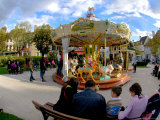 Families on Carousel, Beaune, Burgundy, France Photographic Print by Lisa S. Engelbrecht