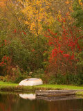 Boat at Pond in Rural New England, Maine, USA Photographic Print by Joanne Wells