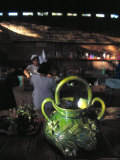 Mexico, Oaxaca, near Zaachila, pottery from Santa Maria de Atzompa at the La Capilla restaurant Photographie par Judith Haden