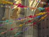 Templo de San Felipe de Neri with Garlands for Dia de la Revolucion, Oaxaca, Mexico Photographic Print by Judith Haden