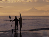 Surf Kayaker Checks Out the Surf, Alaska, USA Photographic Print by Howie Garber