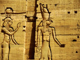 Walls Depicting Isis and Horus, Temple of Philae, Philae, Aswan, Egypt Photographic Print by Cindy Miller Hopkins