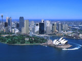 Aerial of Opera House and City, Sydney, Australia Photographic Print by Bill Bachmann