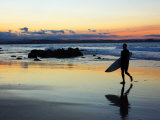 Surfer at Dusk, Gold Coast, Queensland, Australia Photographic Print by David Wall
