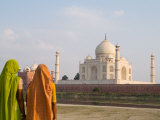 Women in Saris at Taj Mahal Temple Burial Site, Agra, India Photographic Print by Bill Bachmann
