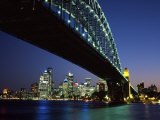 Sydney Harbor Bridge and CBD at Dusk, Sydney, Australia Photographic Print by David Wall