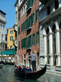 Gondolas along Canal, Venice, Italy Photographic Print by Lisa S. Engelbrecht