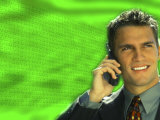 Young Man Talking on Cell Phone Photographic Print by Bill Bachmann Young Man Talking on Cell Phone Photographic Print by Bill Bachmann