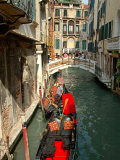 Gondolas along Canal, Venice, Italy Photographic Print by Lisa S. Engelbrecht