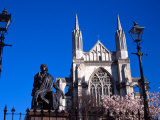 St Pauls Cathedral and Robert Burns Statue, Octagon, Dunedin, New Zealand Photographic Print by David Wall