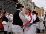 Native Folk Performers in Trg Jelacica, Zagreb, Croatia Photographic Print by Lisa S. Engelbrecht
