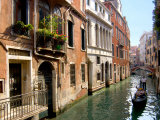 Gondolas along Canal, Venice, Italy Photographic Print by Lisa S. Engelbrecht