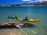 Kayaks, Otekiho Beach, Otago Harbor, New Zealand Photographic Print by David Wall