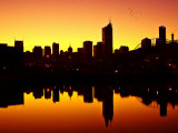 Melbourne CBD and Telstra Dome at Dawn, Victoria, Australia Photographic Print by David Wall