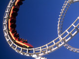 Boardwalk Roller Coaster, Ocean City, Maryland, USA Photographic Print by Bill Bachmann