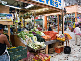 Fruit and Vegetable Stand in the Central Market, Mazatlan, Mexico Photographic Print by Charles Sleicher