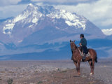 Sheep Herd and Gaucho, Patagonia, Argentina Photographie par Art Wolfe