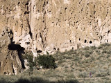 Ancient Anasazi Ruins and Cliff Dwellings in Rock, Bandlelier National Monument, New Mexico, USA Photographic Print by Charles Sleicher