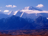 Mt. Denali and Muldrow Glacier Covered with Veneer of Vegetation, Alaska, USA Photographic Print by Charles Sleicher