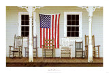 Chair Family with Flag Kunstdrucke von Zhen-Huan Lu