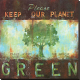 Green Planet Stretched Canvas Print by Wani Pasion