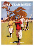 Sunny Florida, Golf Year Round Giclee Print