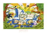 Jungle Bath Poster by Marco Chicapouje