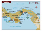 Map of Panama, Central America Photographic Print