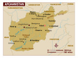 Map of Afghanistan, Middle East Fotografie-Druck