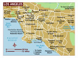 Map of Los Angeles, United States, North America Photographic Print