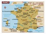 Map of France, Europe Fotografie-Druck