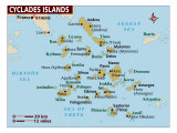 Map of Cyclades Islands, Europe Fotografie-Druck