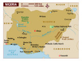 Map of Nigeria, Africa Photographic Print