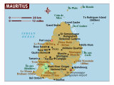 Map of Mauritius, Africa Photographic Print