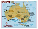 Map of Australia, Australia Fotografie-Druck