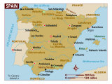 Map of Spain, Europe Fotografie-Druck