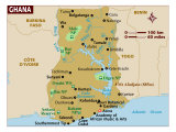 Map of Ghana, Africa Photographic Print