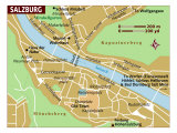 Map of Salzburg, Europe Photographic Print