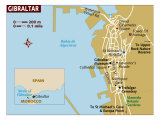 Map of Gibraltar, Europe Photographic Print