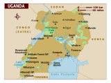 Map of Uganda, Africa Photographic Print