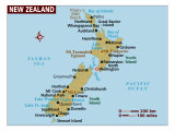 Map of New Zealand, Australia Fotografie-Druck