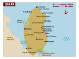 Map of Qatar, Middle East Fotografie-Druck