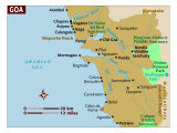 Map of Goa, Indian Sub-Continent Photographic Print