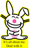 Happy Bunny - All About Me PAPPFIGUREN IN LEBENSGRÖSSE