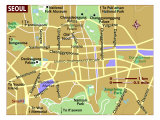 Map of Seoul, North-East Asia Photographic Print