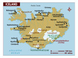 Map of Iceland, Europe Fotografie-Druck