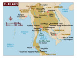 Map of Thailand, South-East Asia Fotografie-Druck