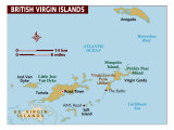 Map of British Virgin Islands, Caribbean Fotografie-Druck