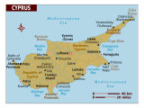 Map of Cyprus, Europe Fotografie-Druck