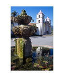 Fountain and Mission Santa Barbara California Photographie par George Oze